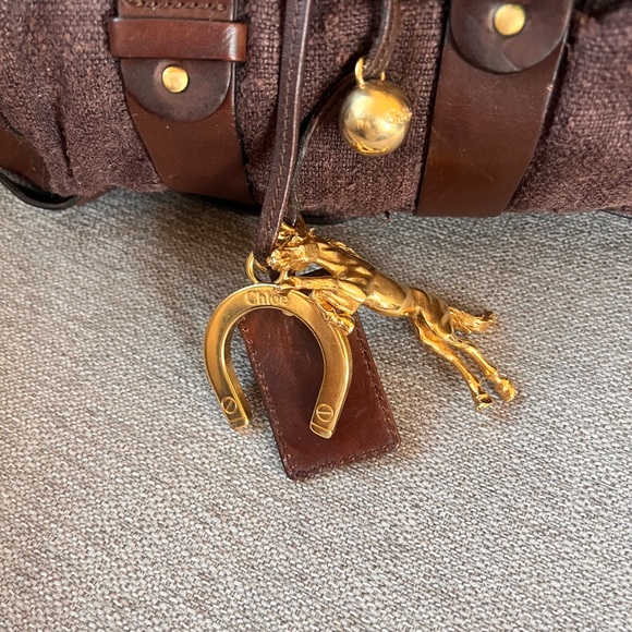 Chloe Dark Brown Leather and Canvas
Kerala Equipped Satchel Shoulder Bag - Picture 3 of 8